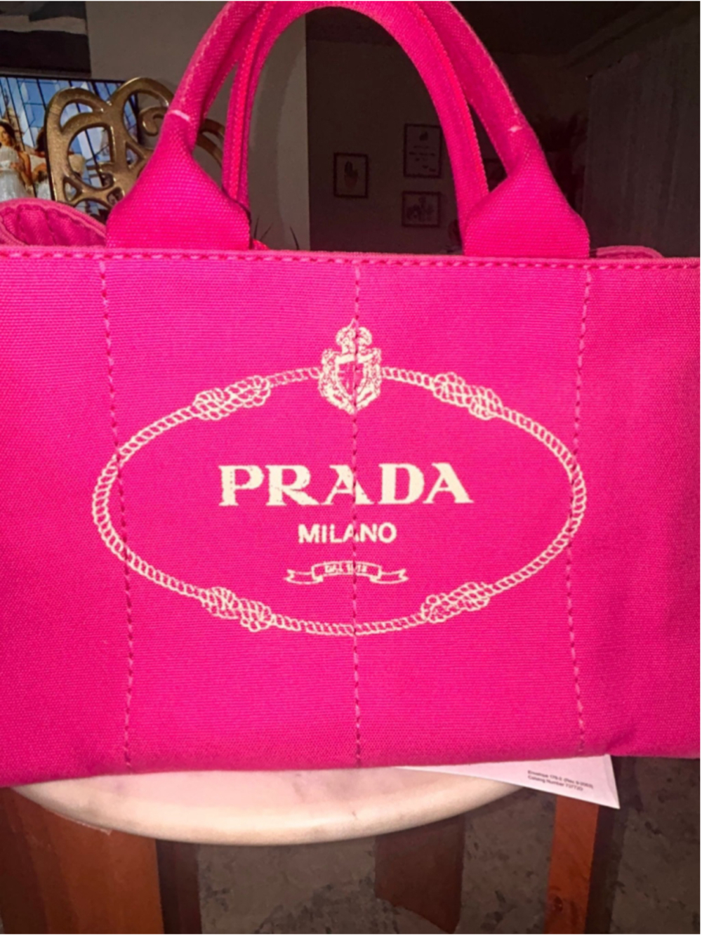 Preowned Pink Prada Canapa w/ COA